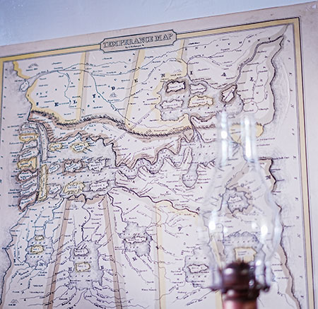 image of Hawaiian map for Hawaiian waters that used to be in the Baldwin Home Museum.